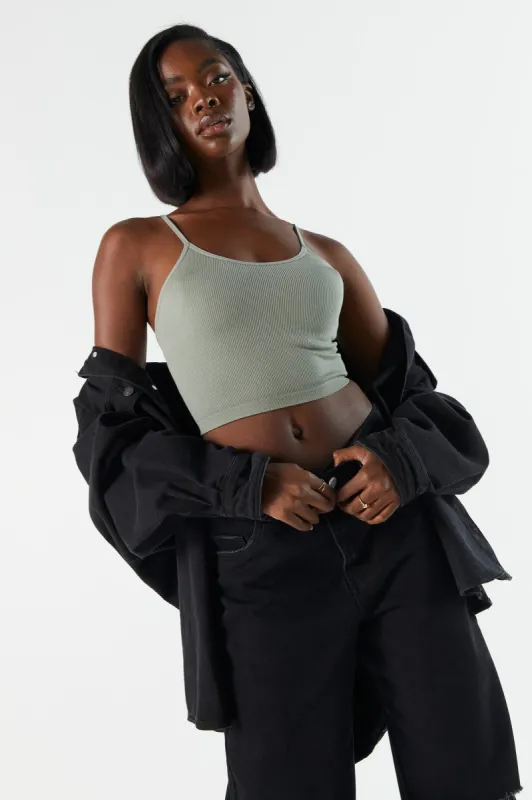 Seamless Solid Ribbed Cami sold by Urban Planet