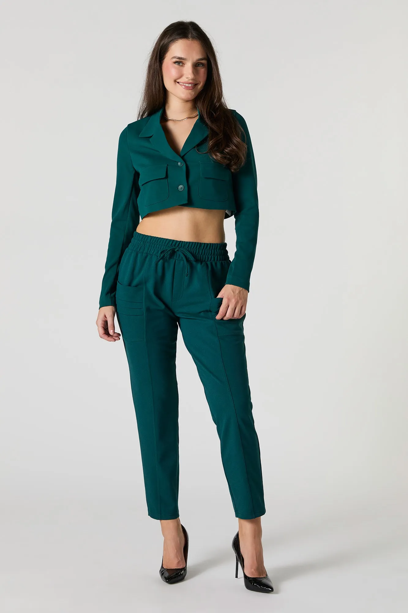 Crepe Drawstring Cropped Dress Pant sold by Urban Planet