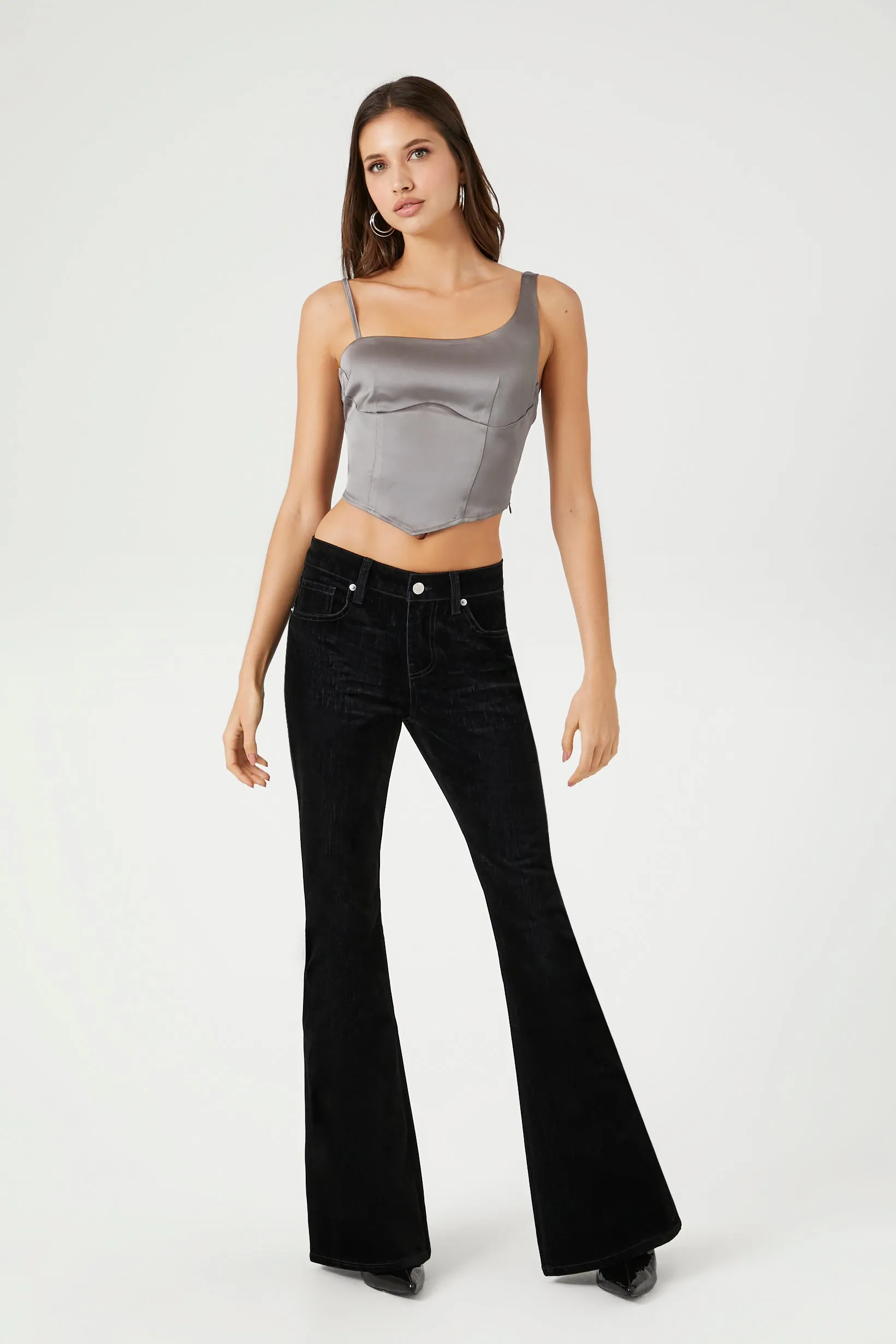 Satin One Shoulder Bustier Crop Top sold by Urban Planet product image thumbnail 4