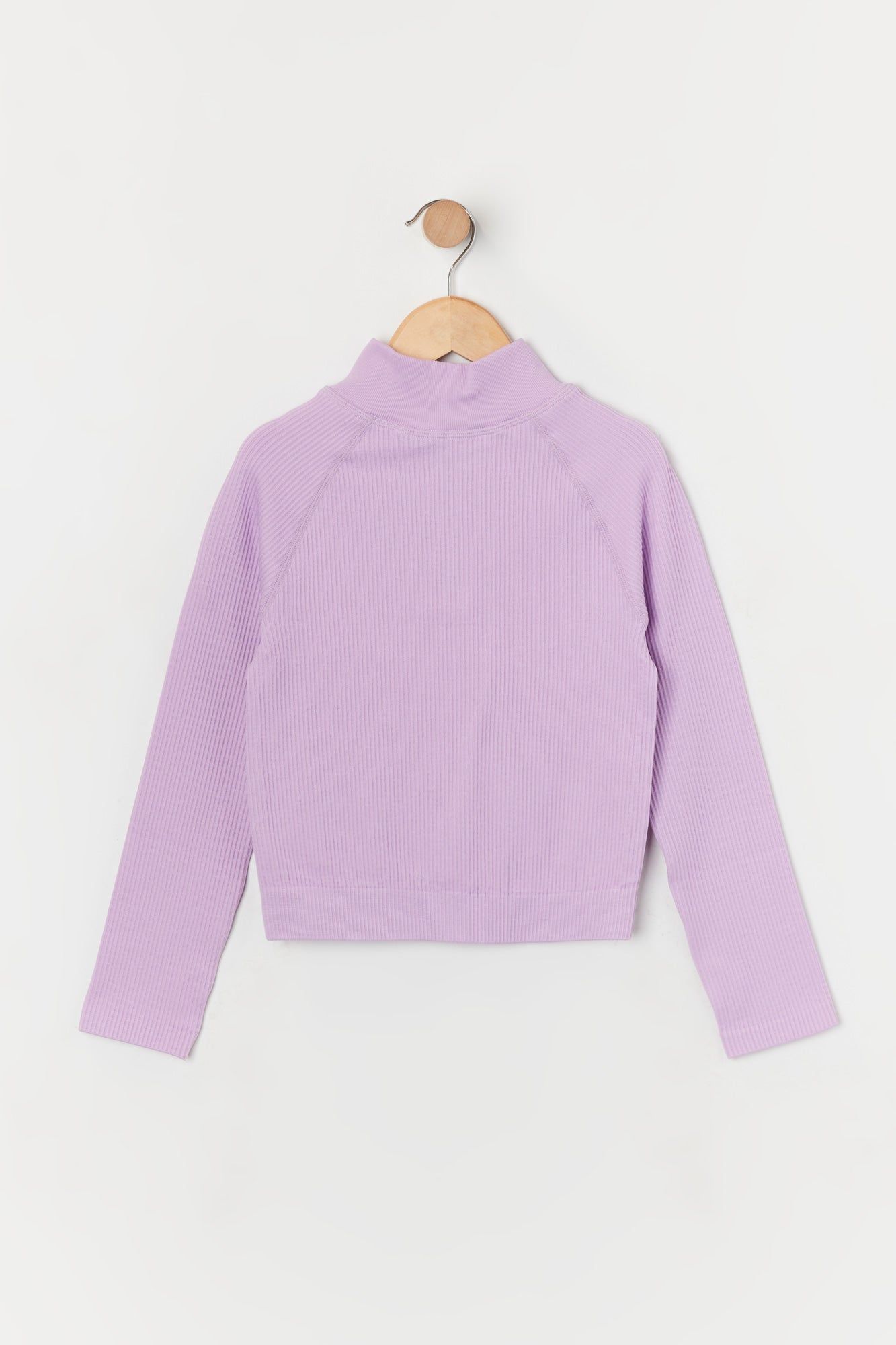 Haut actif à demi-zip côtelé sans coutures pour fille lilas sold by Urban Planet product image thumbnail 2