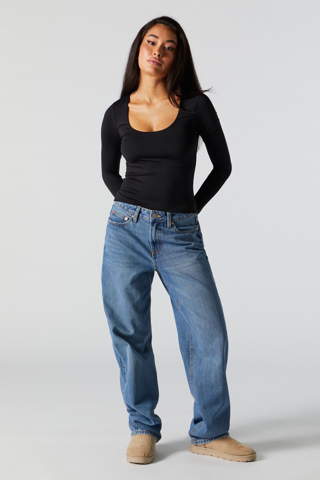 Contour Scoop Neck Long Sleeve Top sold by Urban Planet product image thumbnail 3