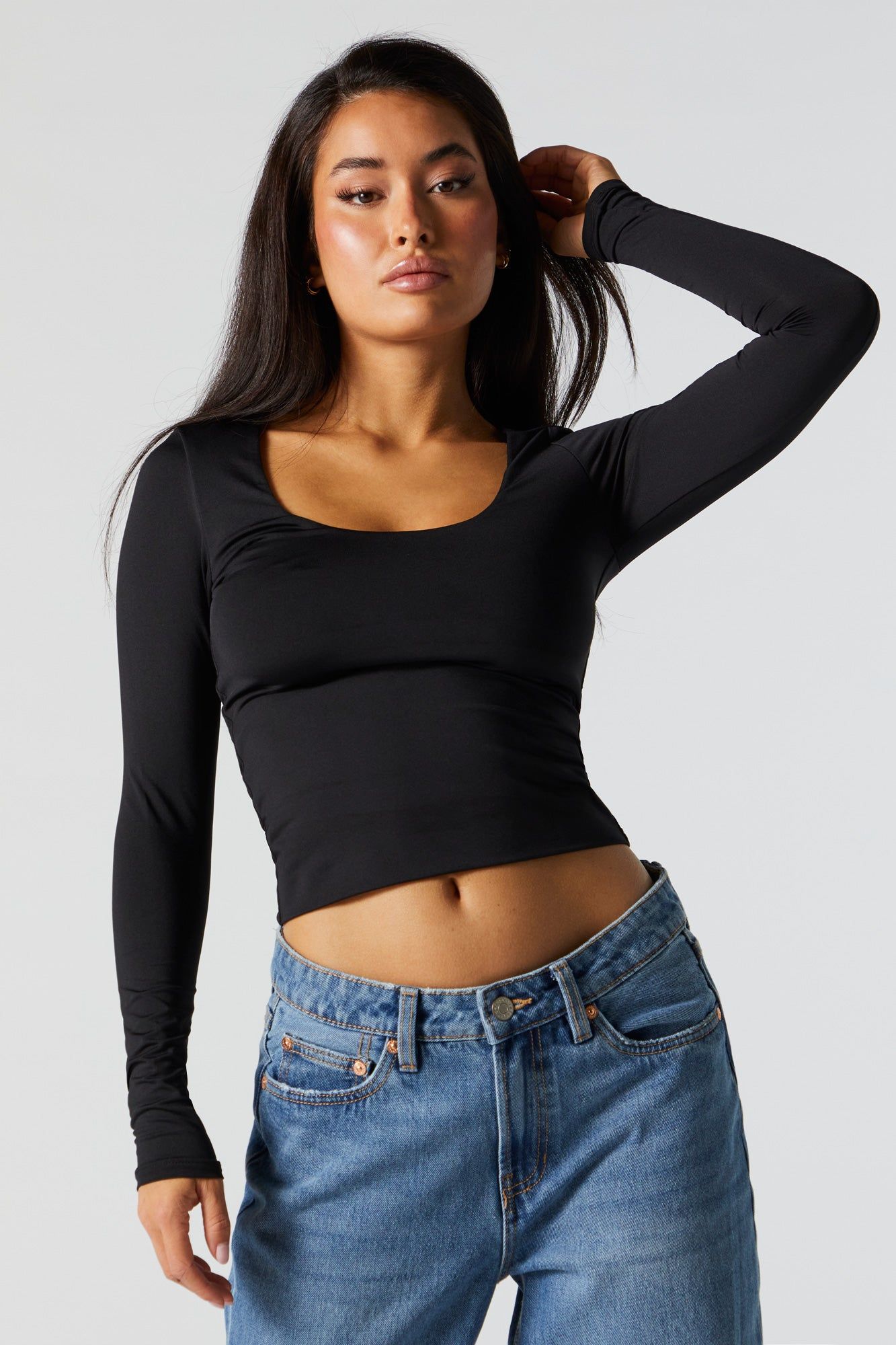 Contour Scoop Neck Long Sleeve Top sold by Urban Planet
