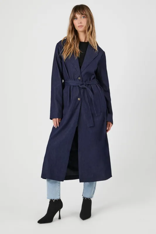 Belted Denim Trench Coat sold by Urban Planet
