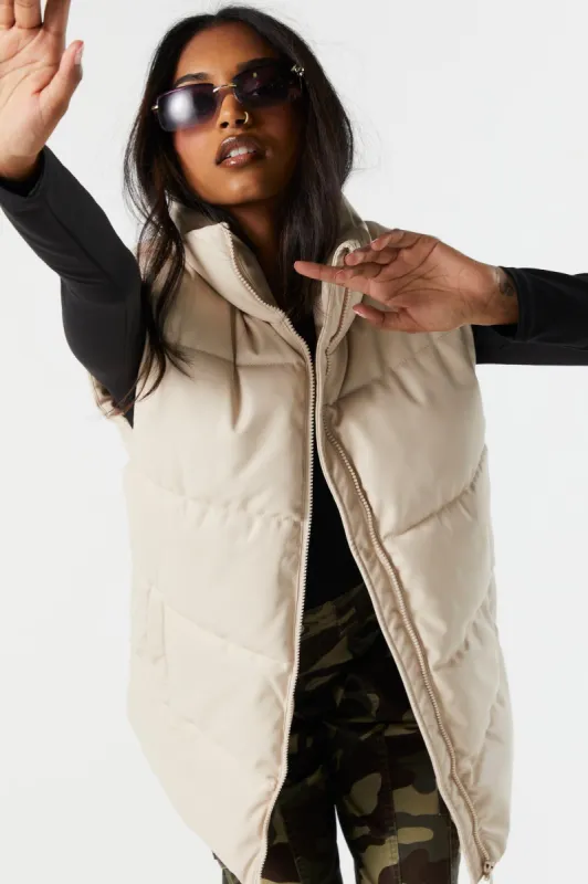 Faux Leather Oversized Puffer Vest sold by Urban Planet