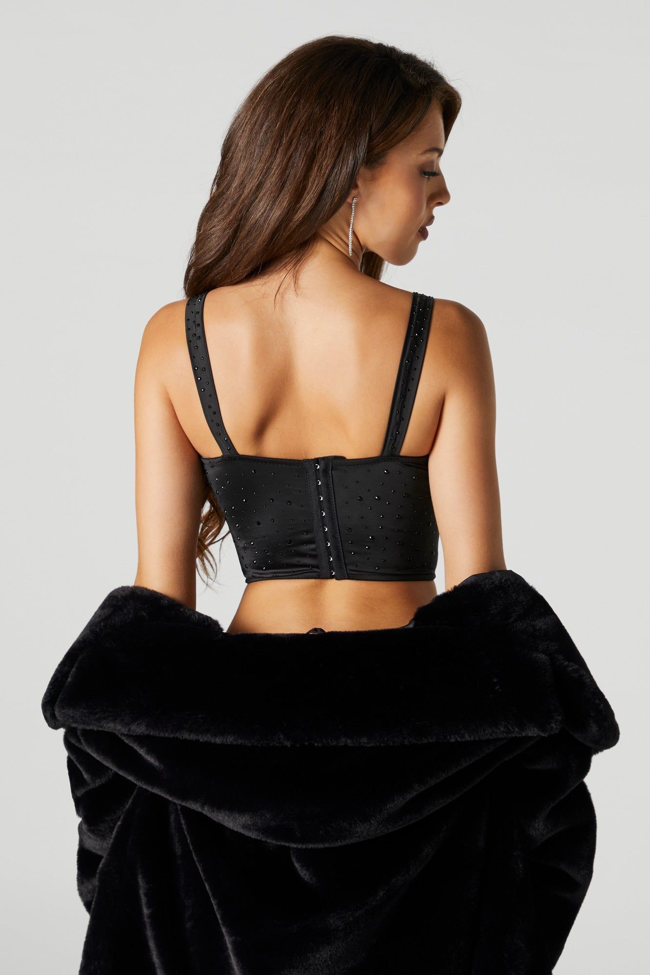 Bustier noir avec pierres du Rhin sold by Urban Planet product image thumbnail 2