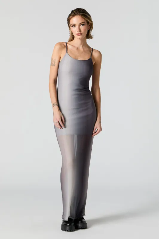 Robe maxi sans manches en filet charbonneux sold by Urban Planet