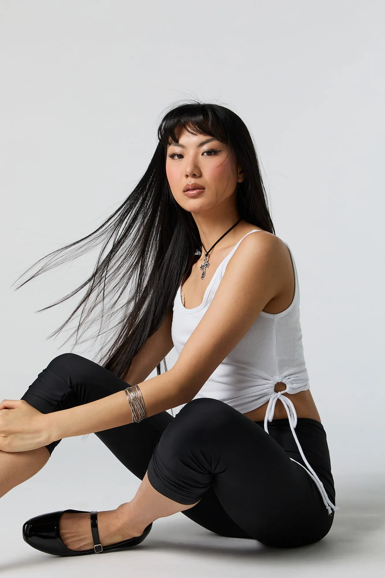 Scoop Neck Side-Tie Crop Top sold by Urban Planet