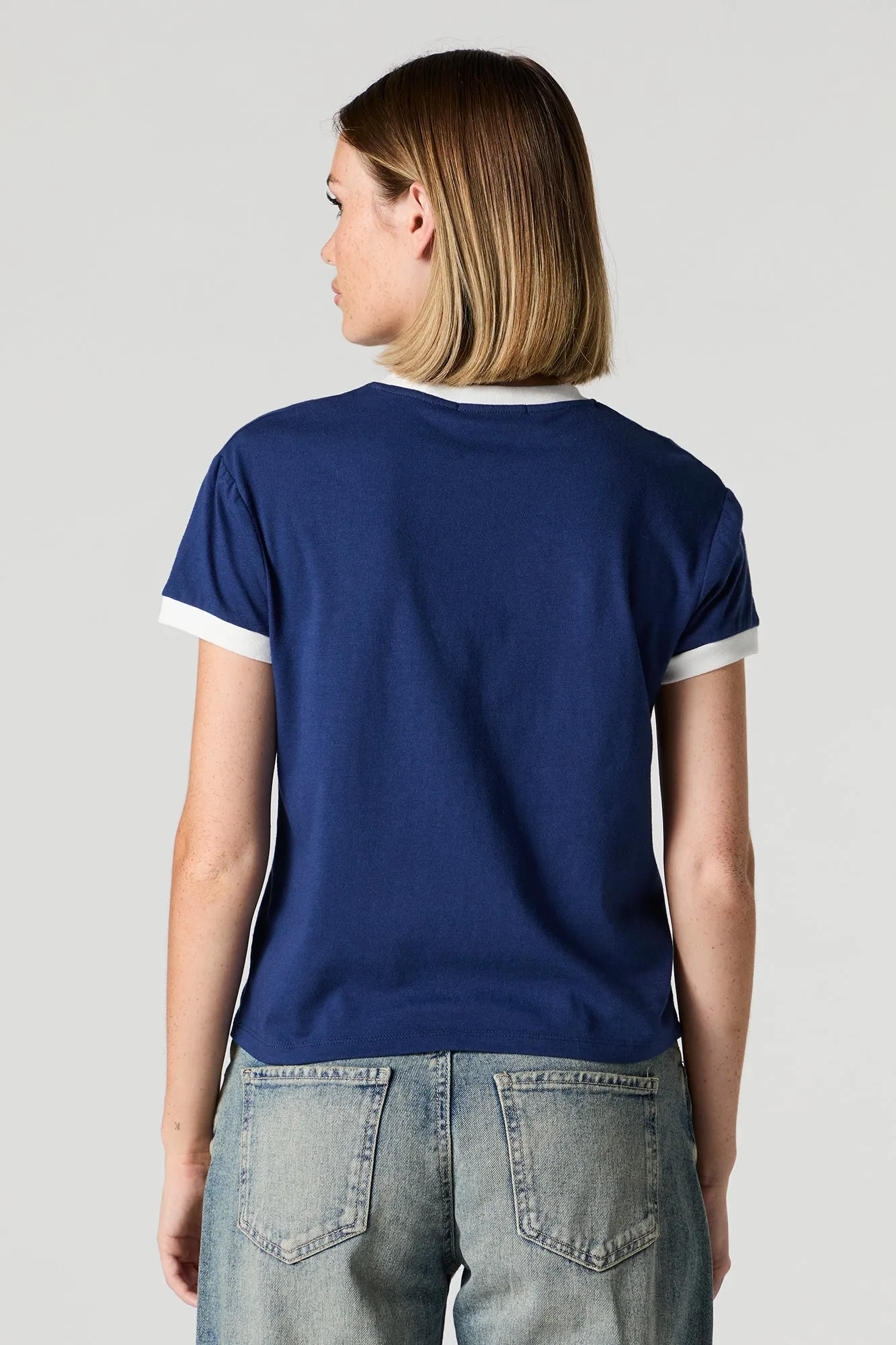 New York Graphic Sporty Ringer T-Shirt sold by Urban Planet product image thumbnail 2