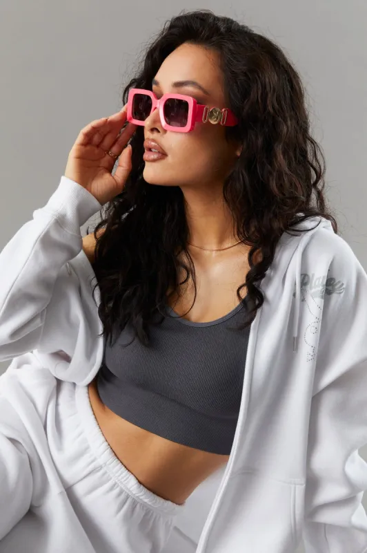 Pink Playboy Rectangle Sunglasses made by Urban Planet