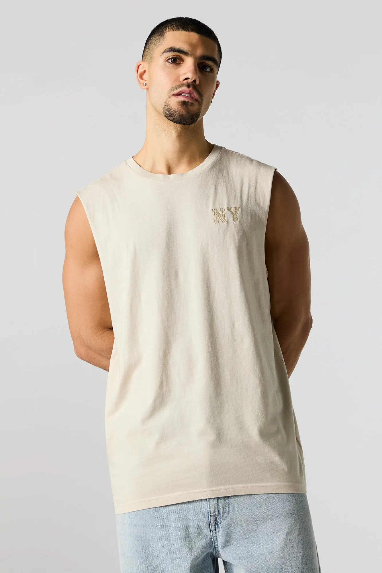 NY Embroidered Tank sold by Urban Planet