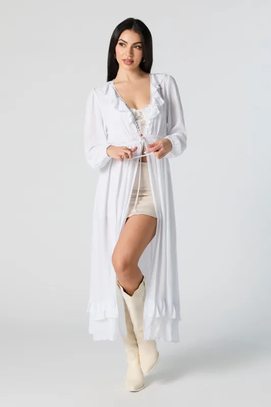 Front Tie Longline Kimono sold by Urban Planet
