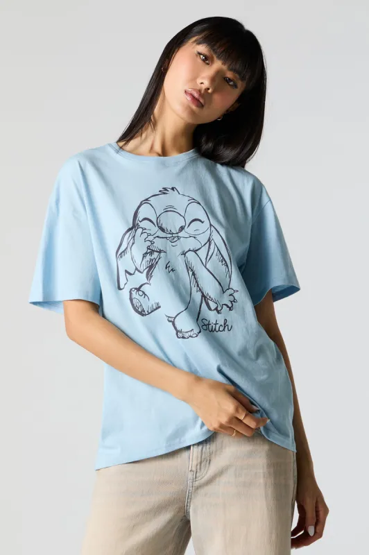 Stitch Giggling Graphic Boyfriend T-Shirt sold by Urban Planet