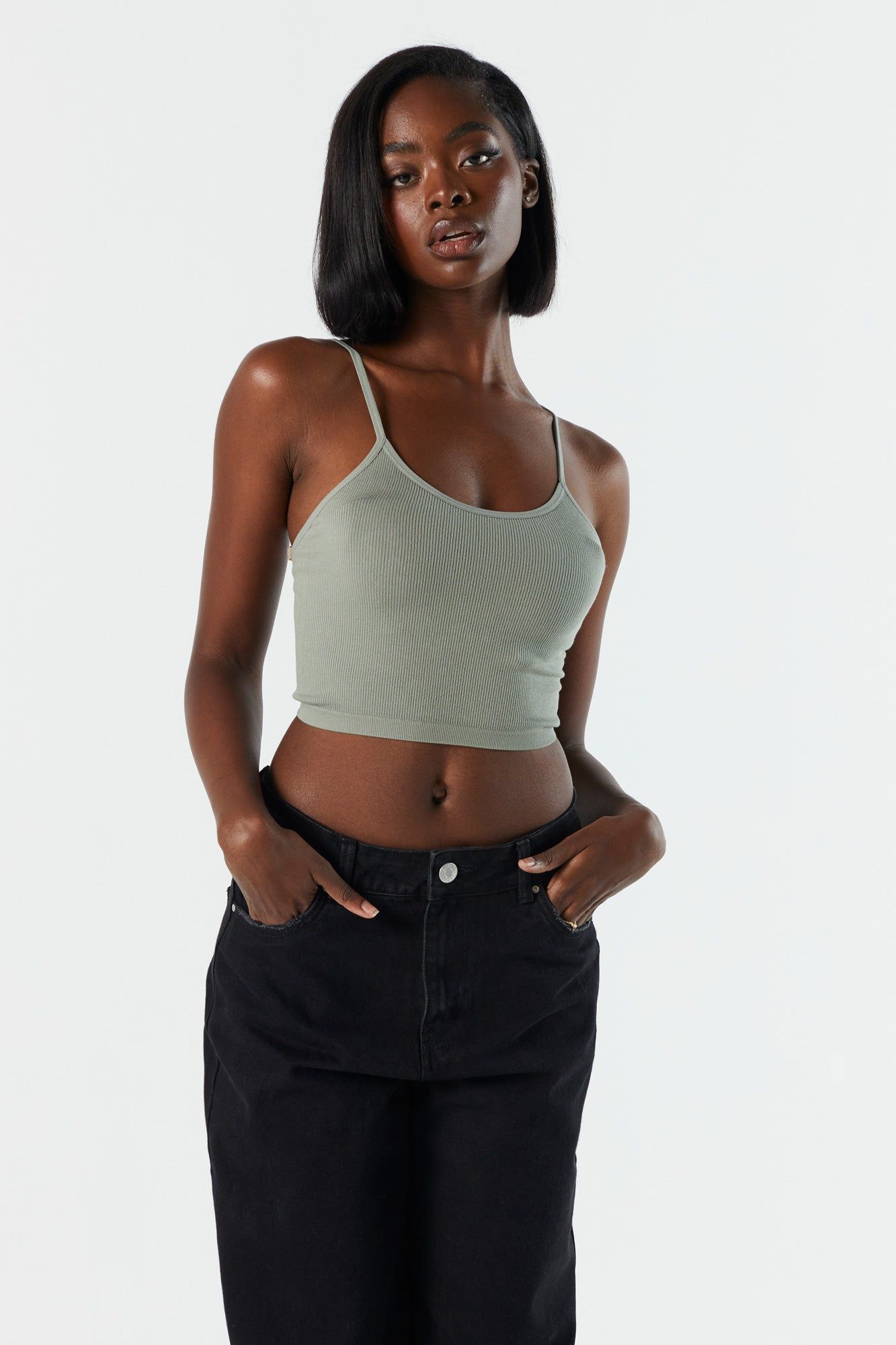 Seamless Solid Ribbed Cami sold by Urban Planet product image thumbnail 2