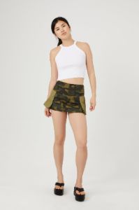 Camo Cargo Pocket Mini Skirt sold by Urban Planet