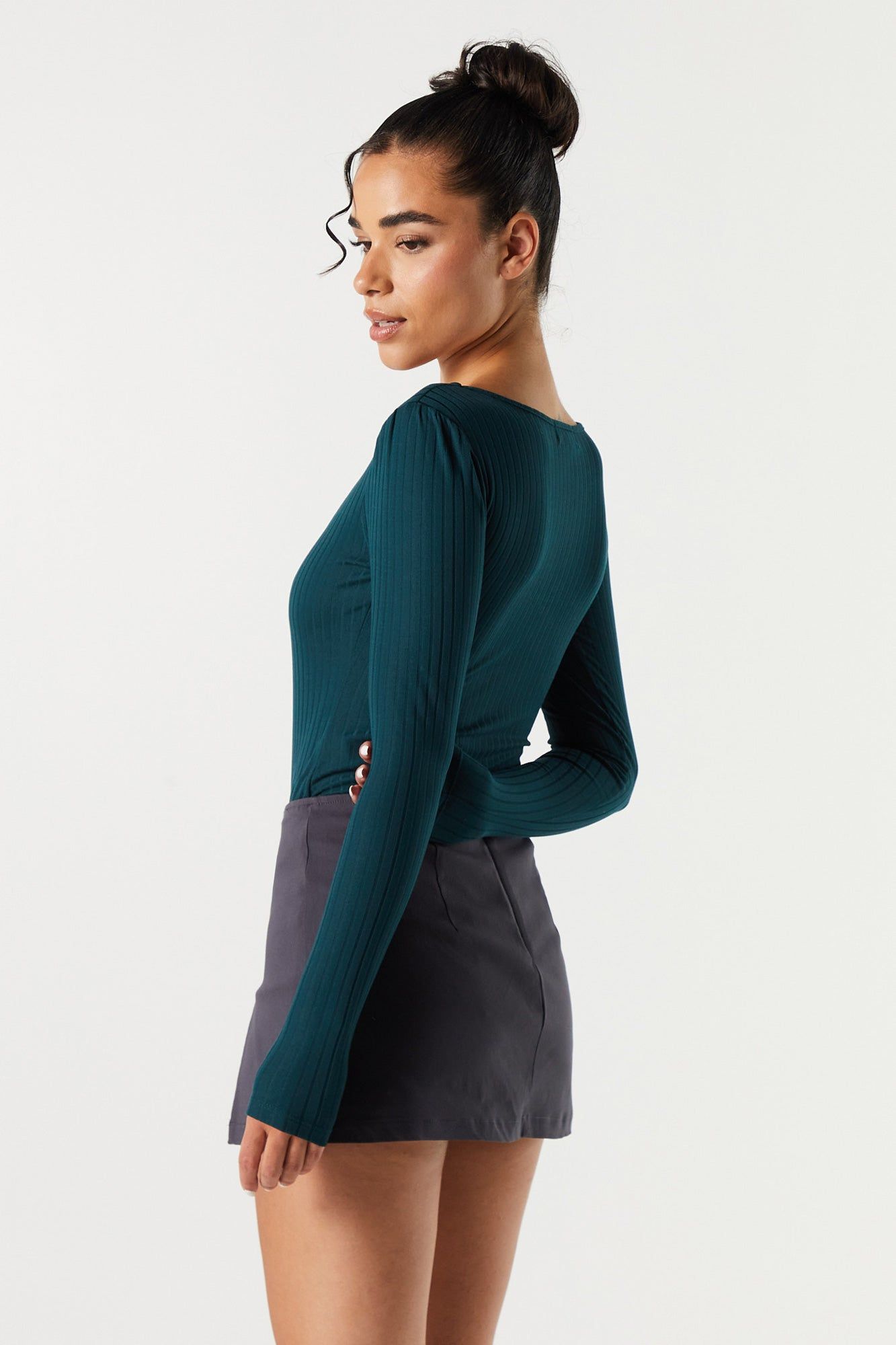 Combiné côtelé à encolure carrée et manches longues sold by Urban Planet product image thumbnail 12