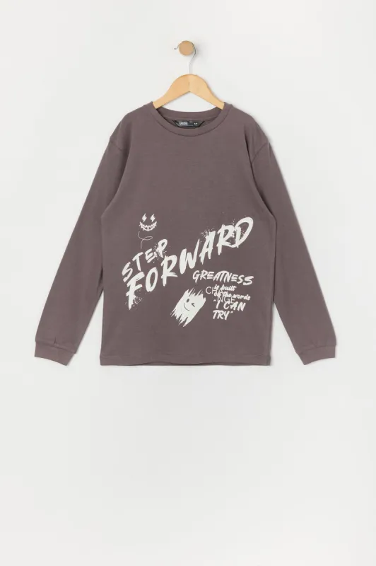 Boys Step Forward Graphic Long Sleeve Top sold by Urban Planet