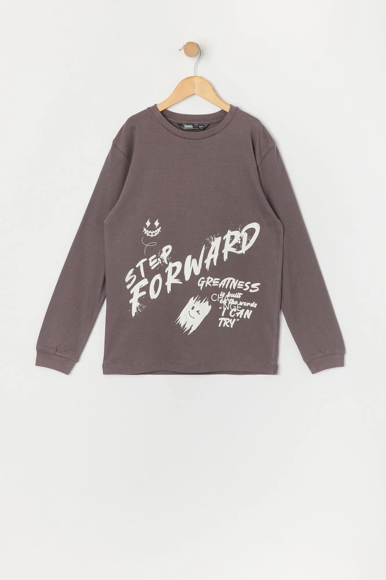 Boys Step Forward Graphic Long Sleeve Top sold by Urban Planet