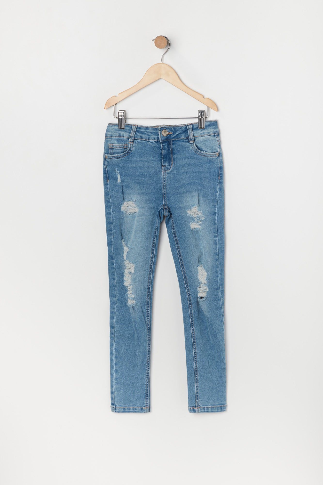 Girls Miami Medium Wash Distressed Denim Jean sold by Urban Planet