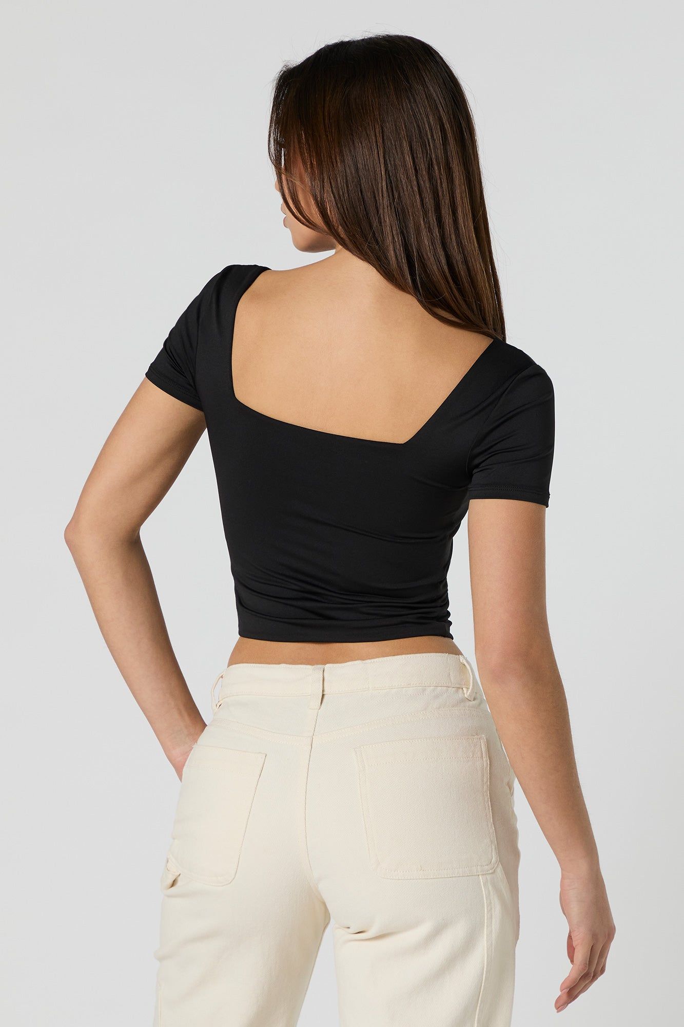 T-shirt profilé court à encolure carrée sold by Urban Planet product image thumbnail 2