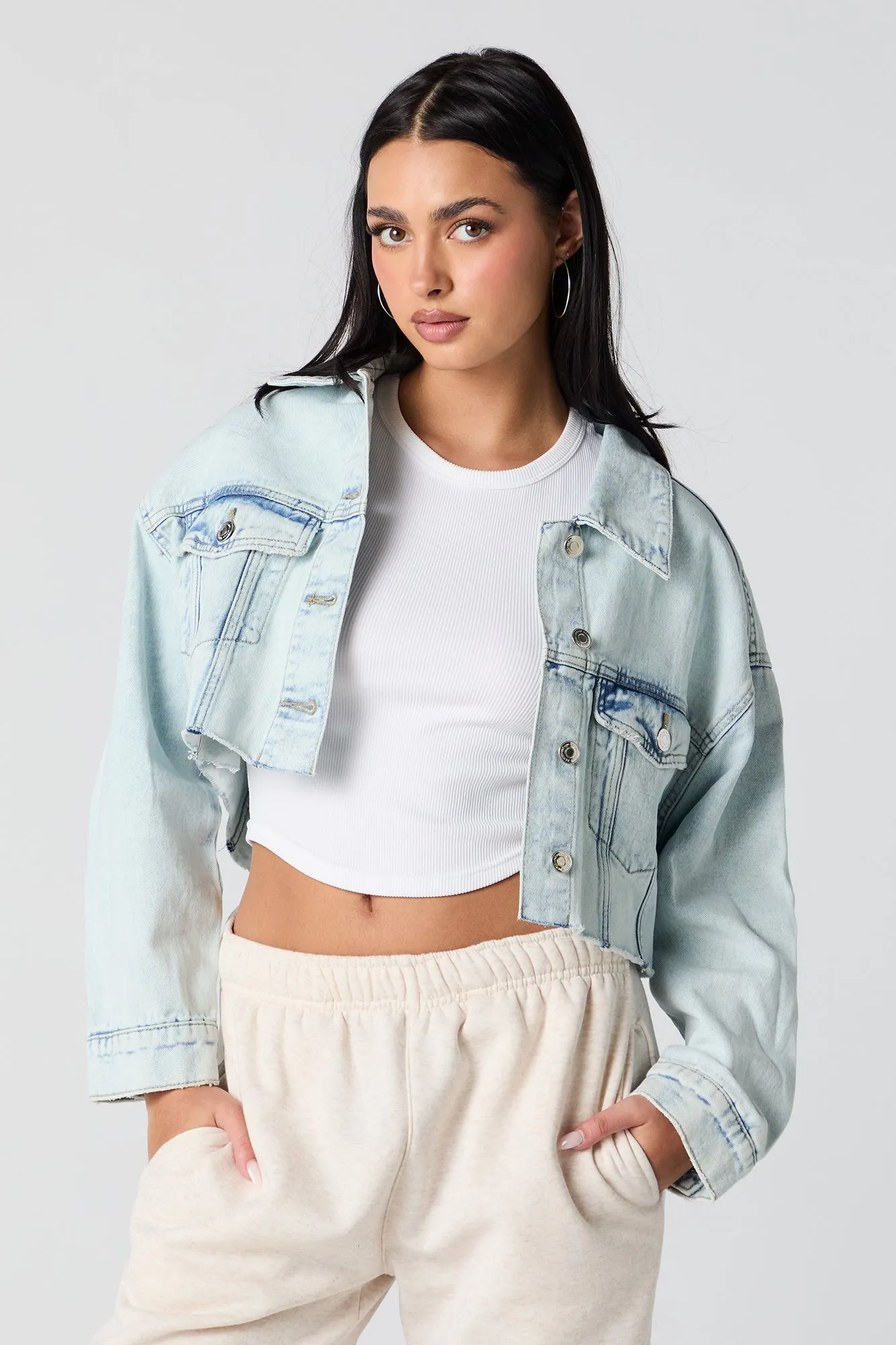 Cropped Denim Jacket sold by Urban Planet