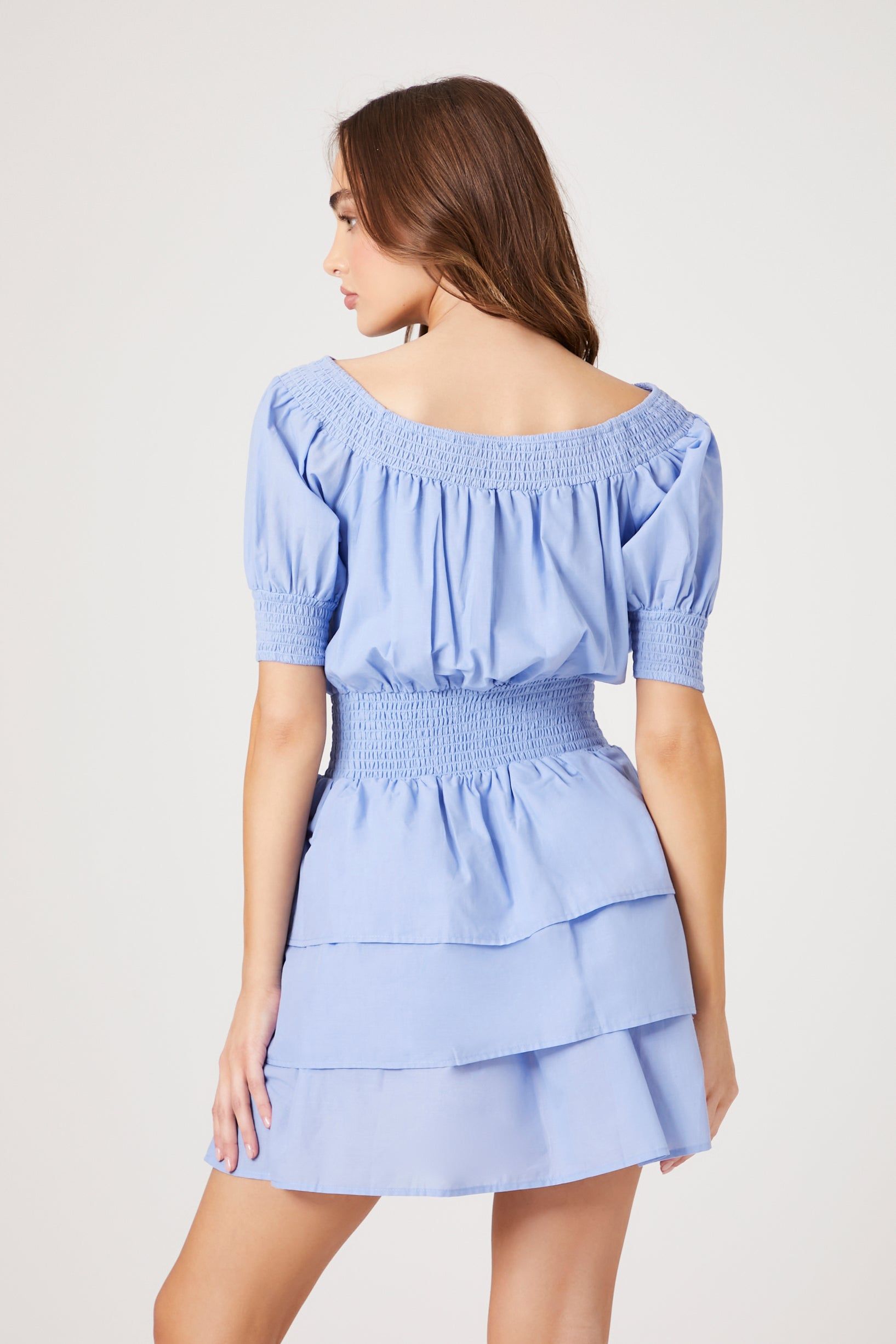 Puff Sleeve Tiered Mini Dress sold by Urban Planet product image thumbnail 3