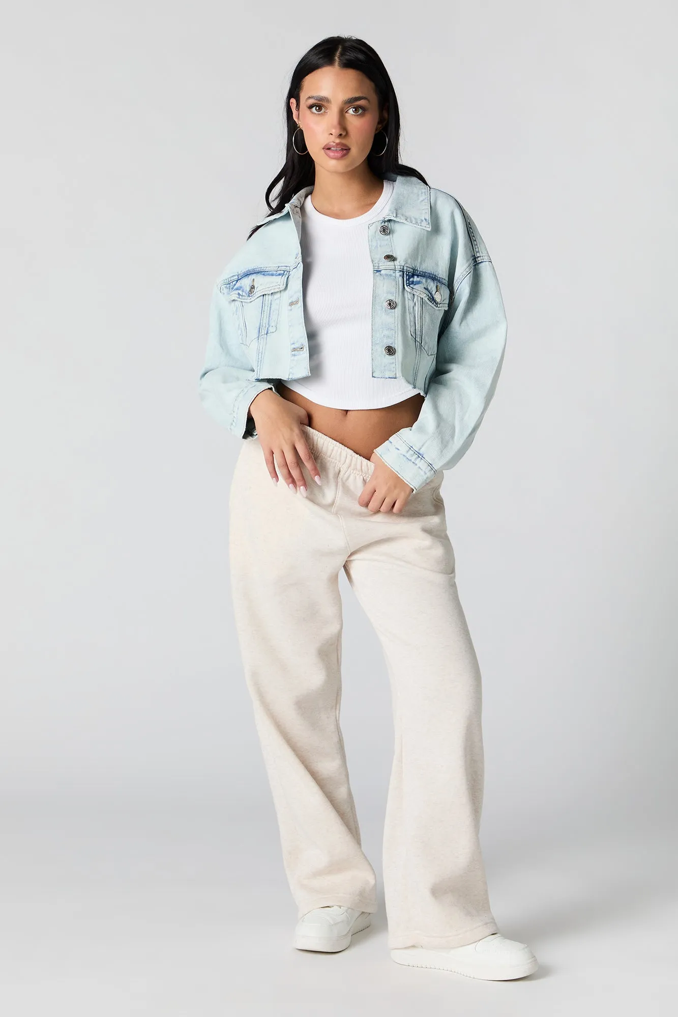 Cropped Denim Jacket sold by Urban Planet product image thumbnail 3
