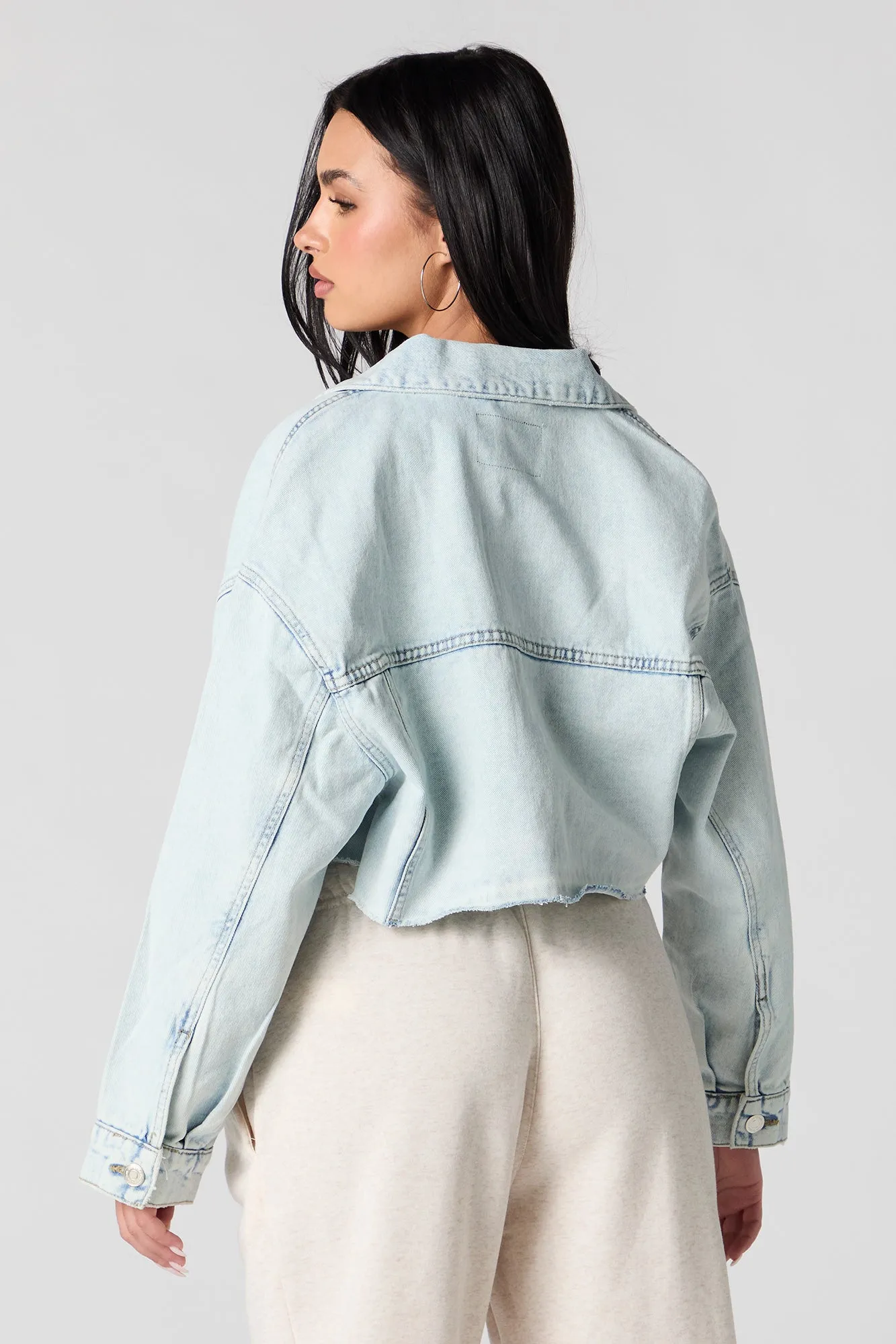 Cropped Denim Jacket sold by Urban Planet product image thumbnail 2