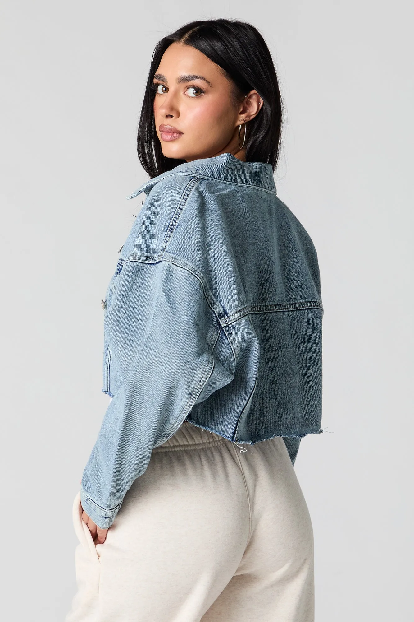 Cropped Denim Jacket sold by Urban Planet product image thumbnail 5