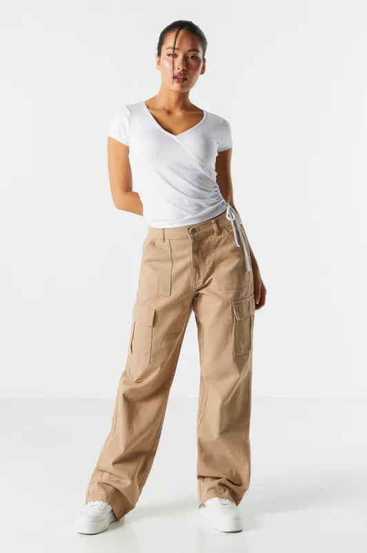 Elastic Waist Straight Leg Cargo Jean sold by Urban Planet