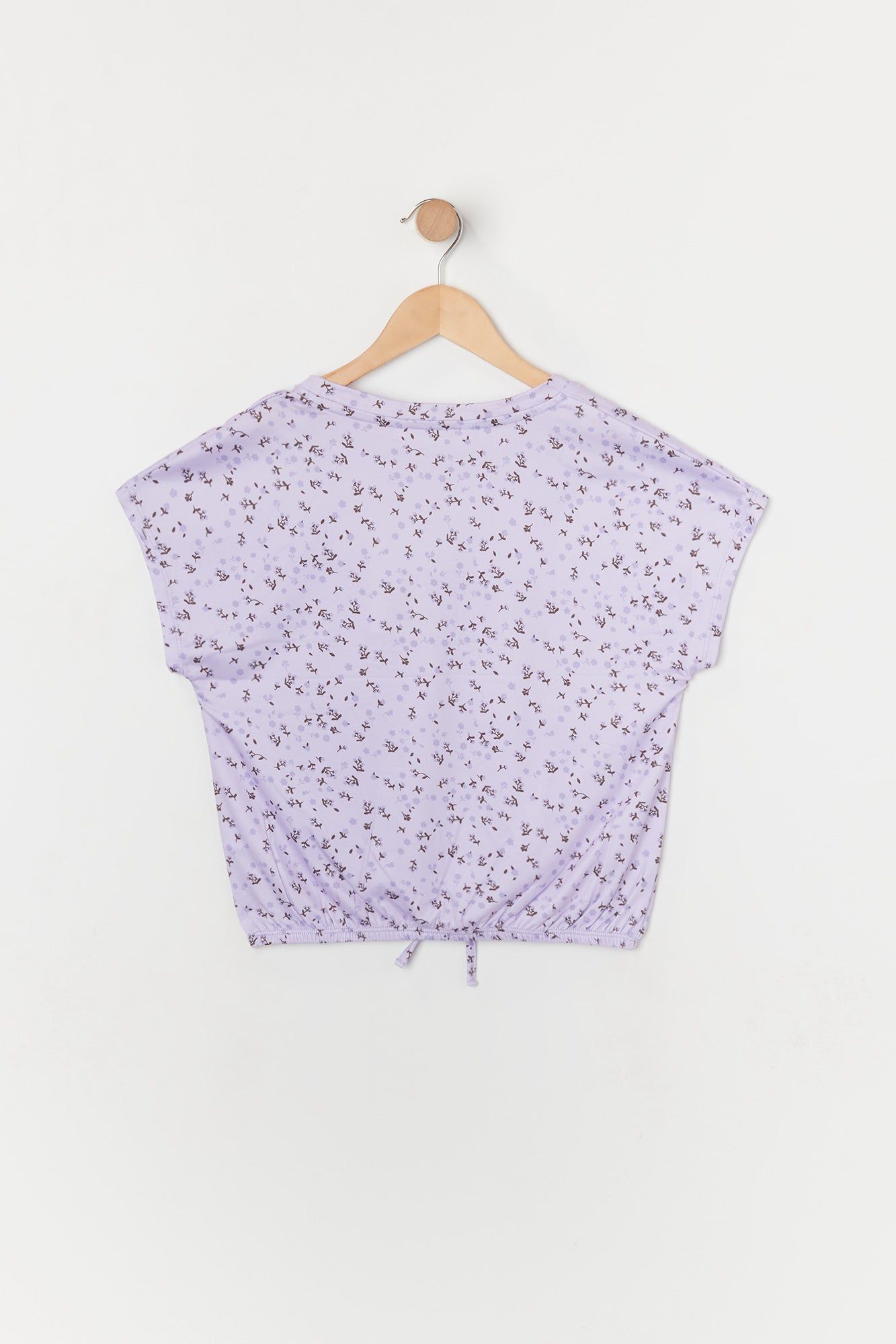 Girls Purple Floral Print Front Tie Top sold by Urban Planet product image thumbnail 2
