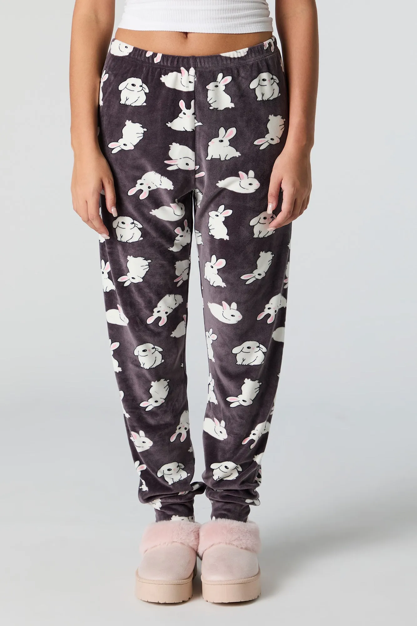 Printed Velour Pajama Jogger sold by Urban Planet product image thumbnail 5