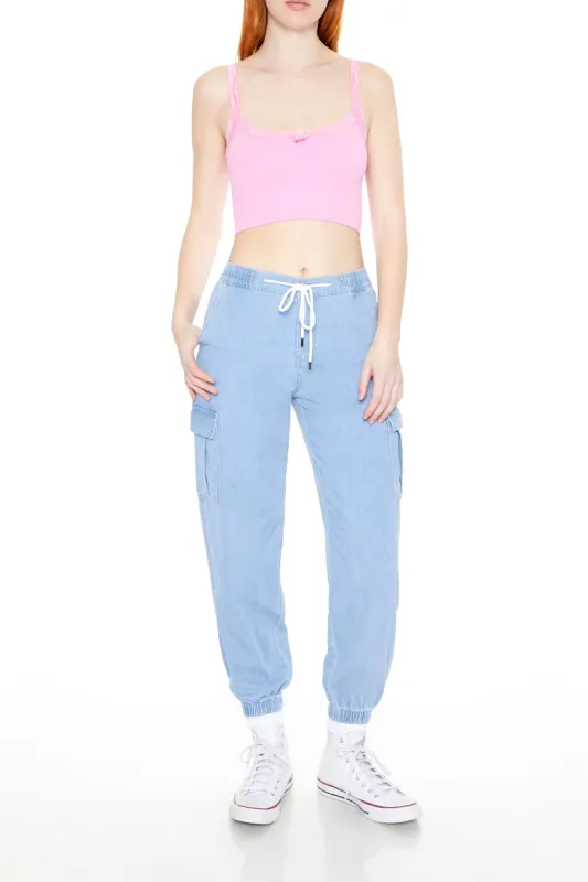 Denim Drawstring Cargo Jogger sold by Urban Planet