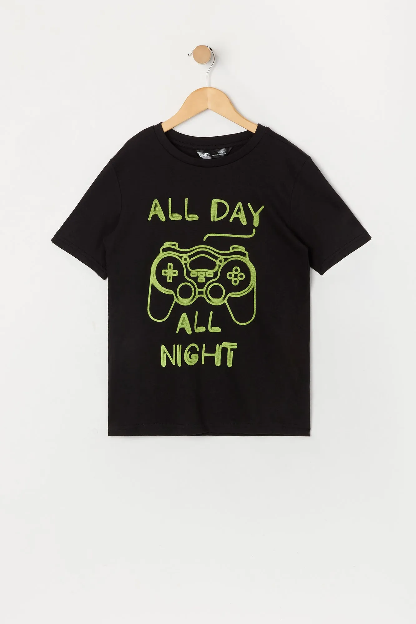 T-shirt à imprimé Gaming All Day All Night pour garçon sold by Urban Planet