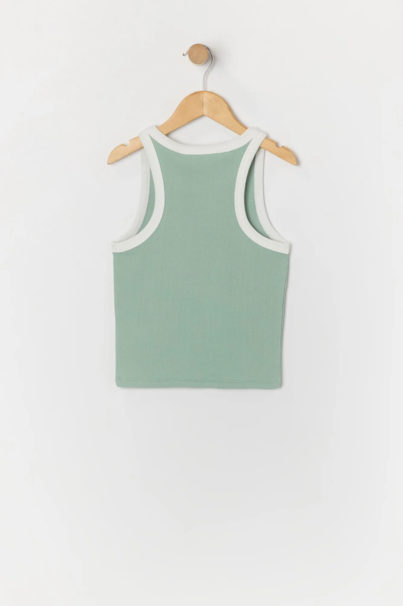 Débardeur côtelé à liséré contrastant avec imprimé Inspiration pour fille sold by Urban Planet product image thumbnail 2