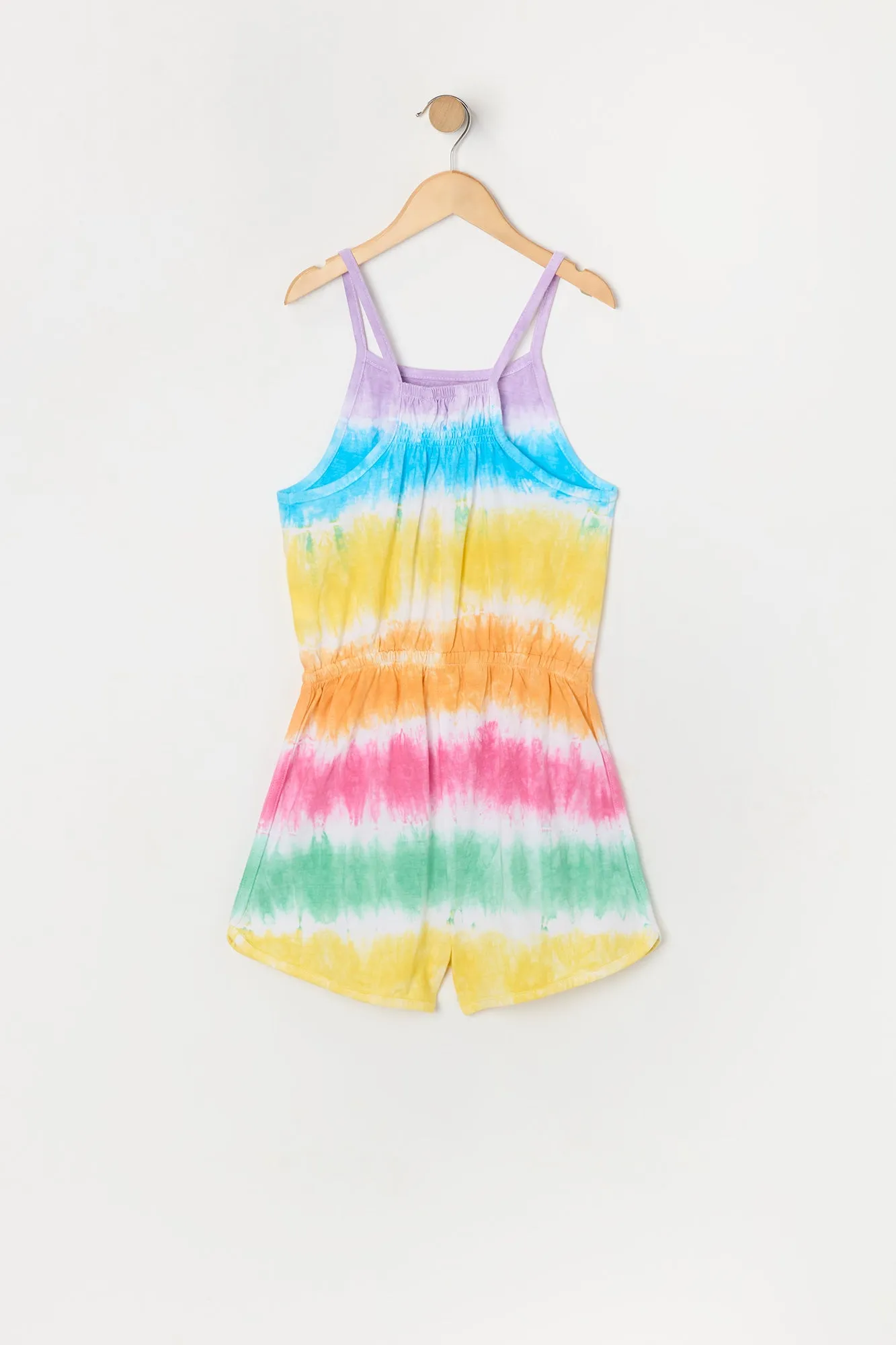 Girls Tie Dye Print Dolphin Hem Romper sold by Urban Planet product image thumbnail 2
