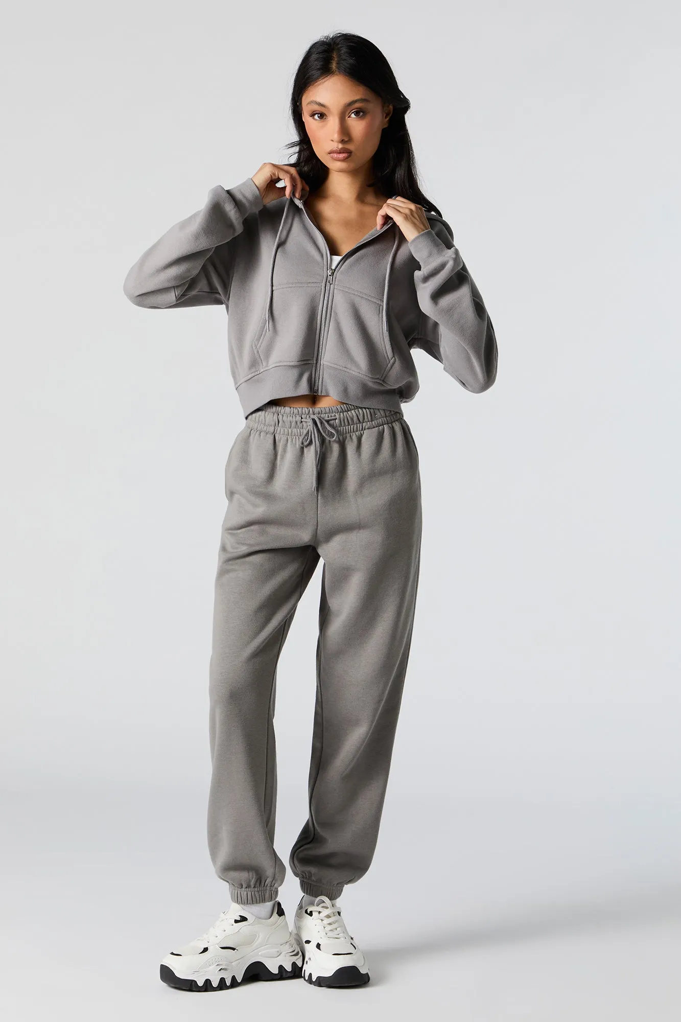 Haut court à capuchon en molleton avec fermeture à glissière sold by Urban Planet product image thumbnail 3