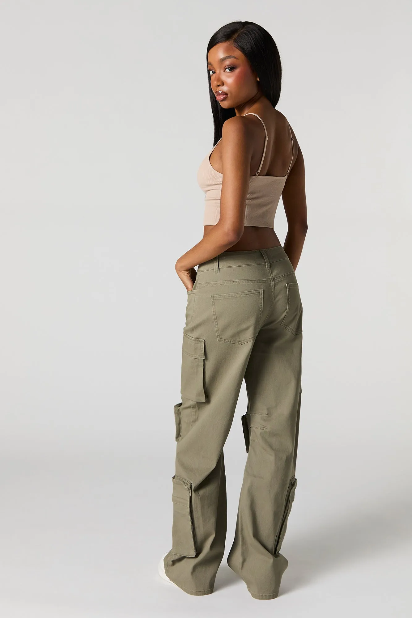 Pantalon cargo à jambe droite avec poches multiples sold by Urban Planet product image thumbnail 3