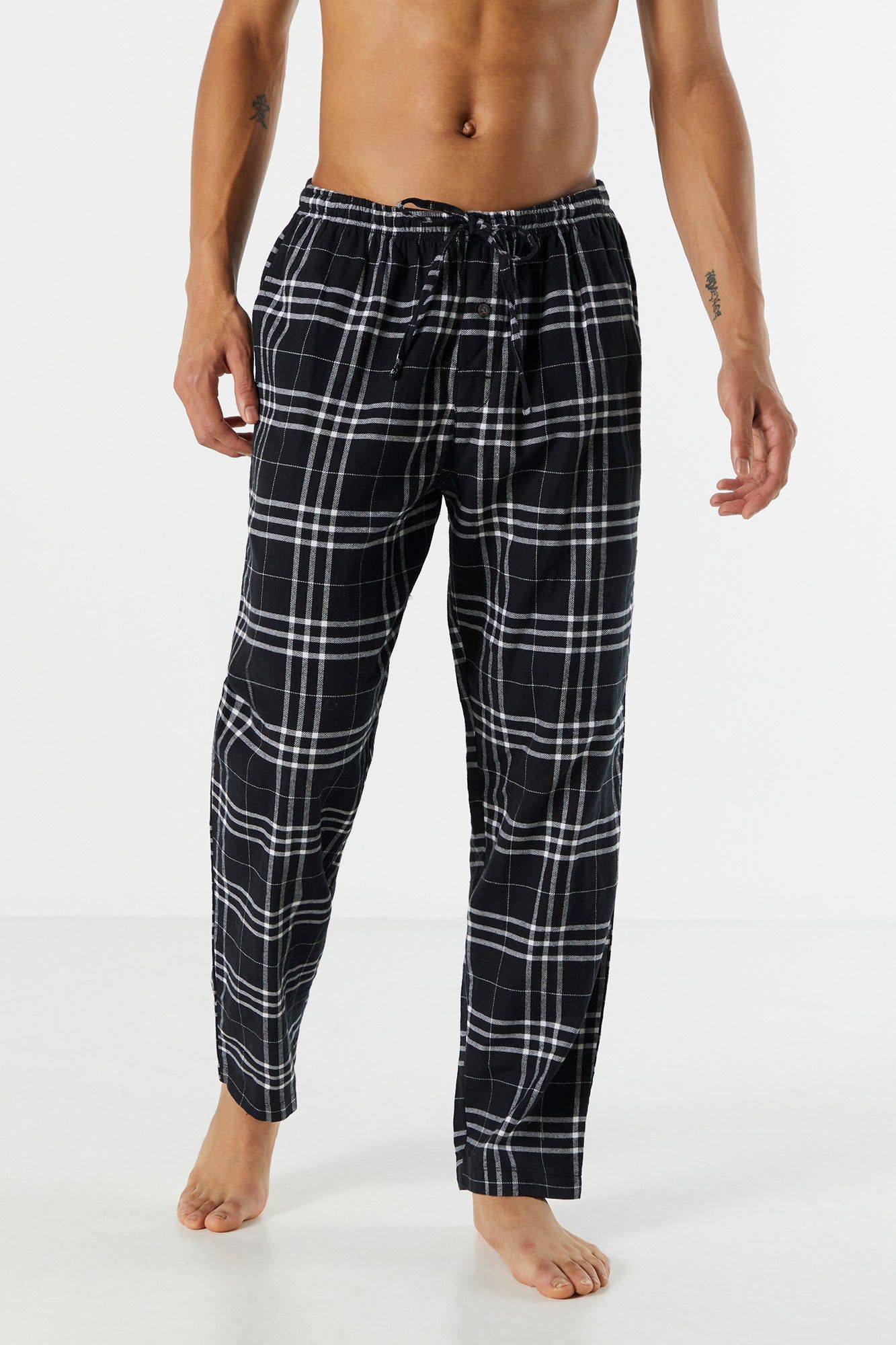 Black Plaid Pajama Pant sold by Urban Planet