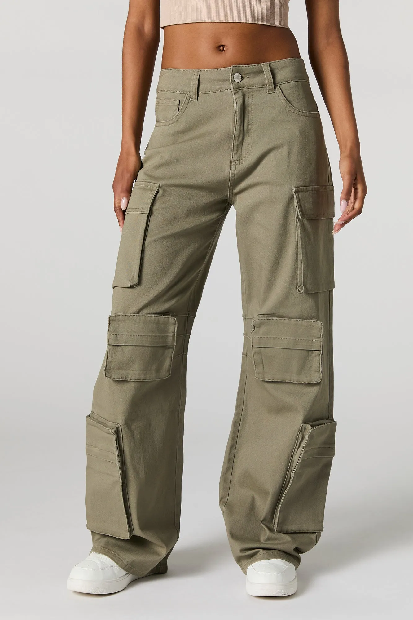 Pantalon cargo à jambe droite avec poches multiples sold by Urban Planet product image thumbnail 2