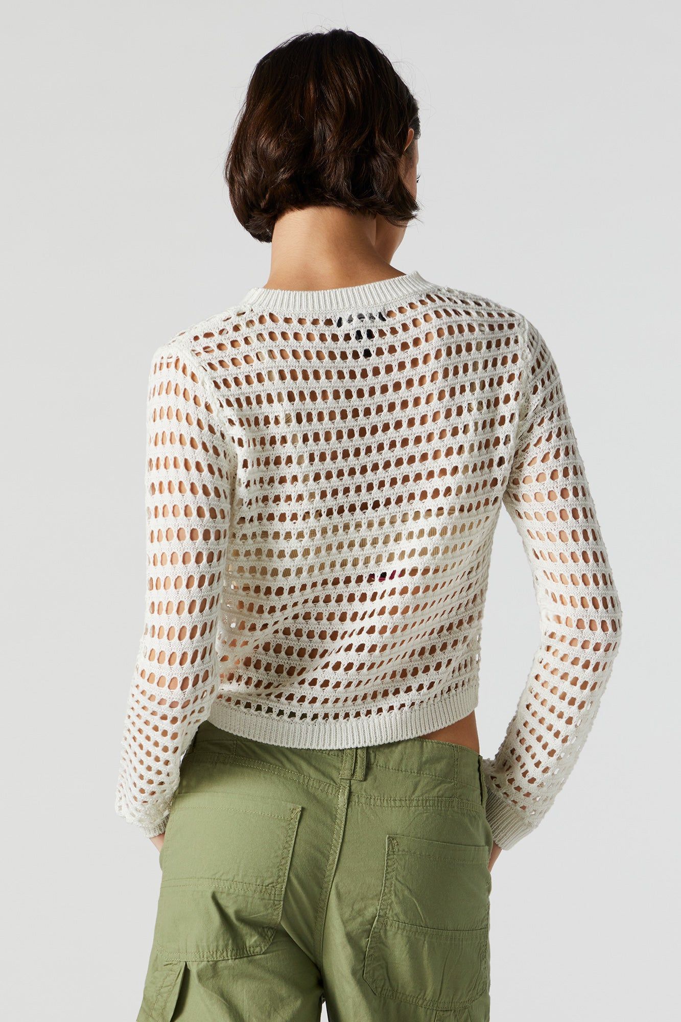 Haut en tricot ajouré à manches longues sold by Urban Planet product image thumbnail 5