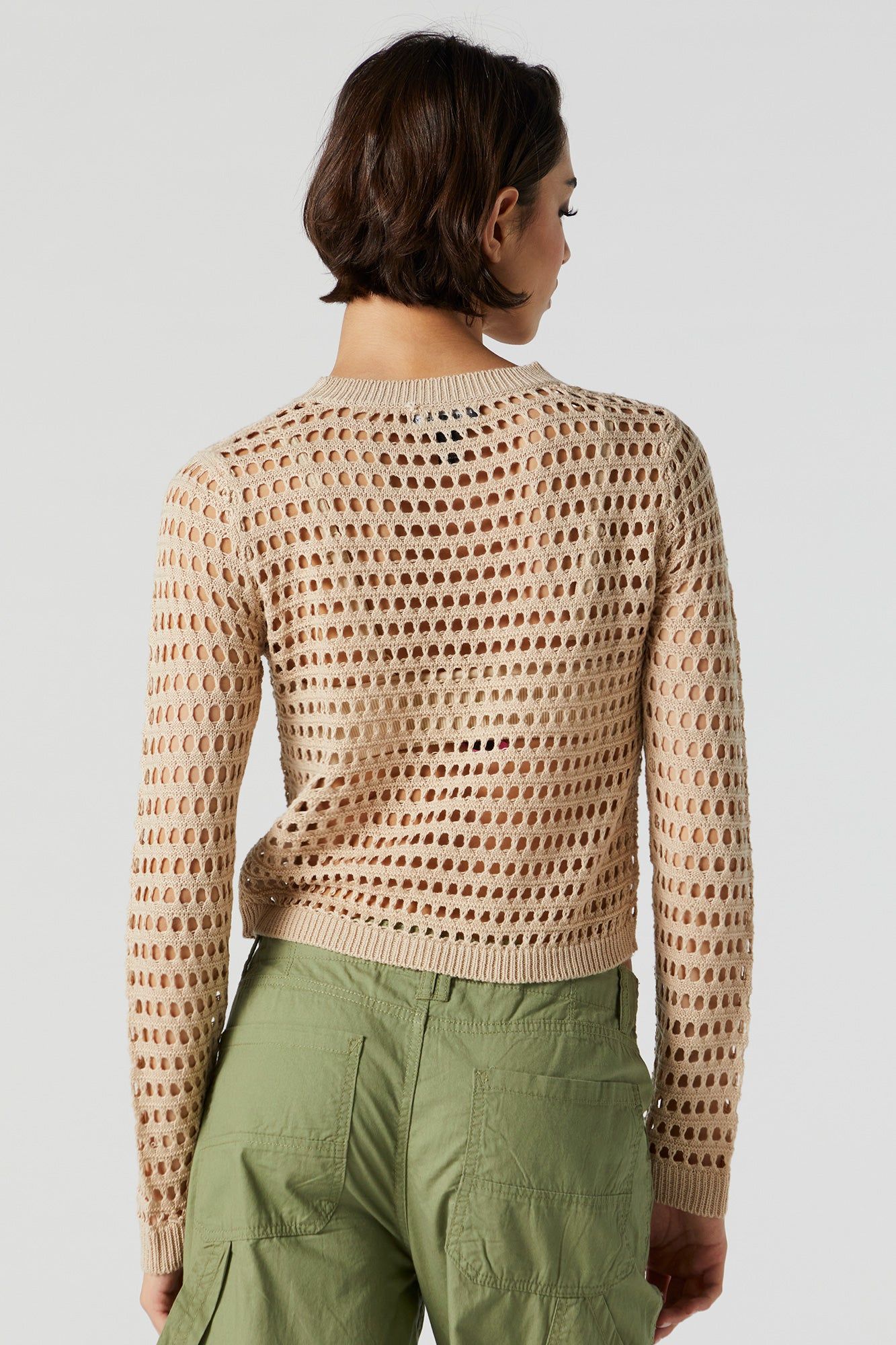 Haut en tricot ajouré à manches longues sold by Urban Planet product image thumbnail 2