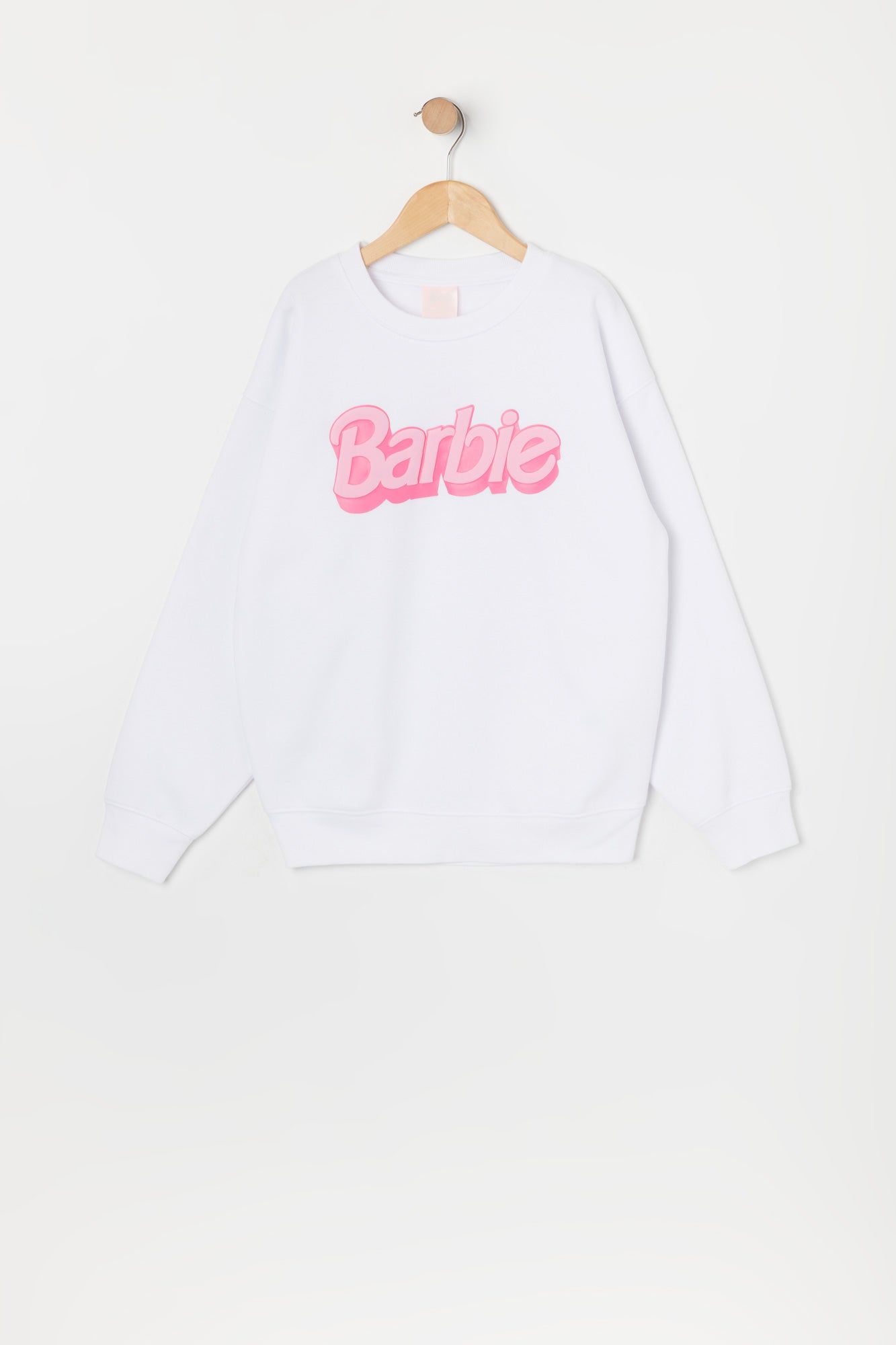 Chandail en molleton blanc à imprimé Barbie™ pour fille sold by Urban Planet