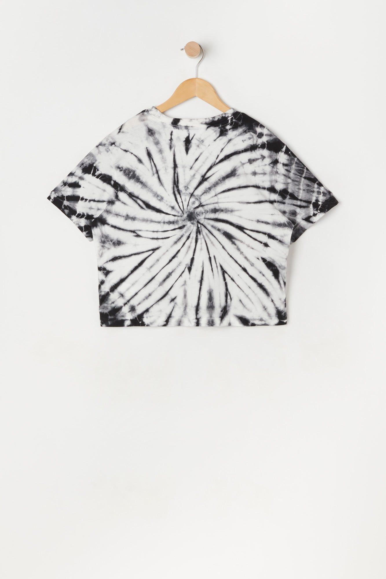 Girls Single Pocket Black Tie Dye Boxy T-Shirt sold by Urban Planet product image thumbnail 2