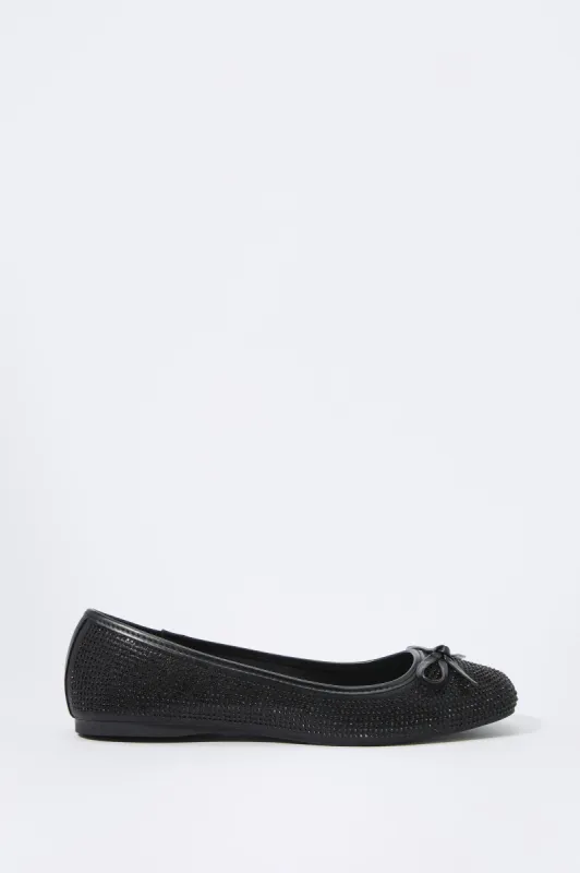 Souliers plats noirs avec pierres du Rhin sold by Urban Planet