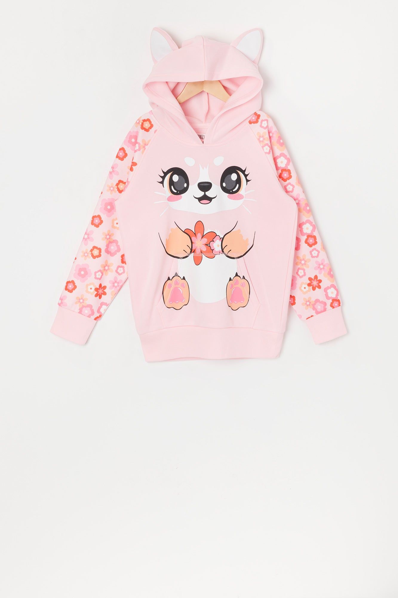 Girls Floral Cat Character Hoodie sold by Urban Planet product image thumbnail 3