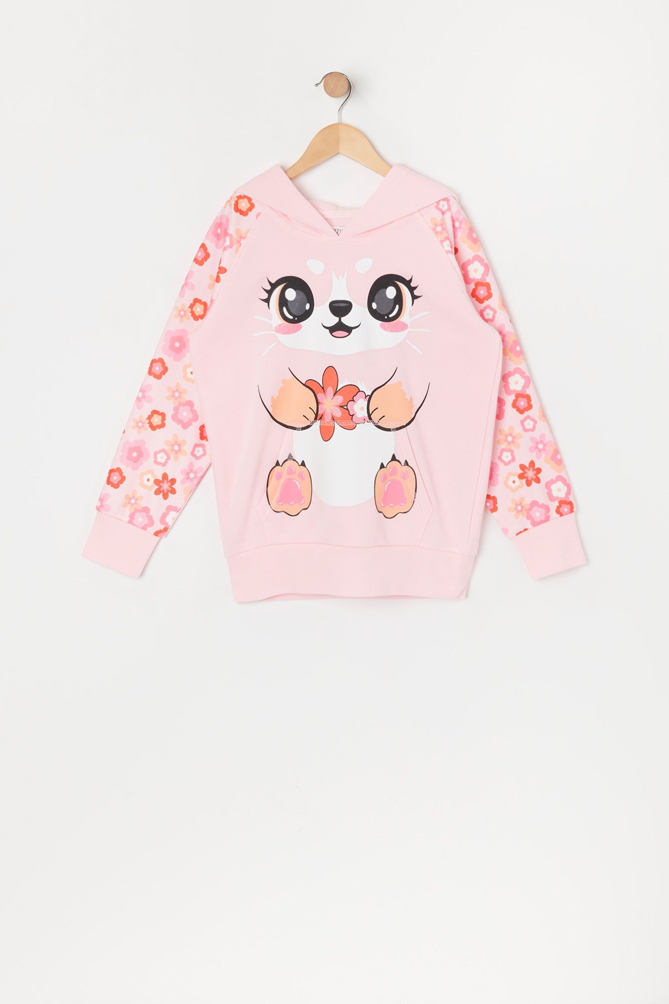 Girls Floral Cat Character Hoodie sold by Urban Planet