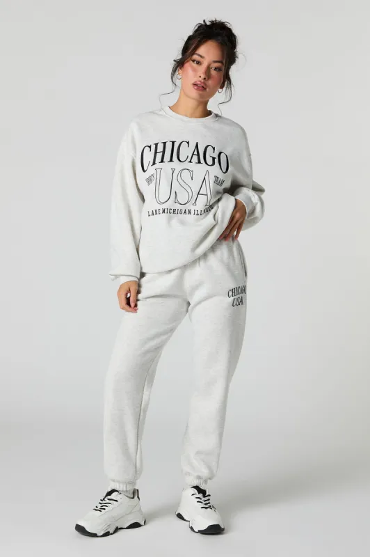 Destination Embroidered Fleece Jogger sold by Urban Planet