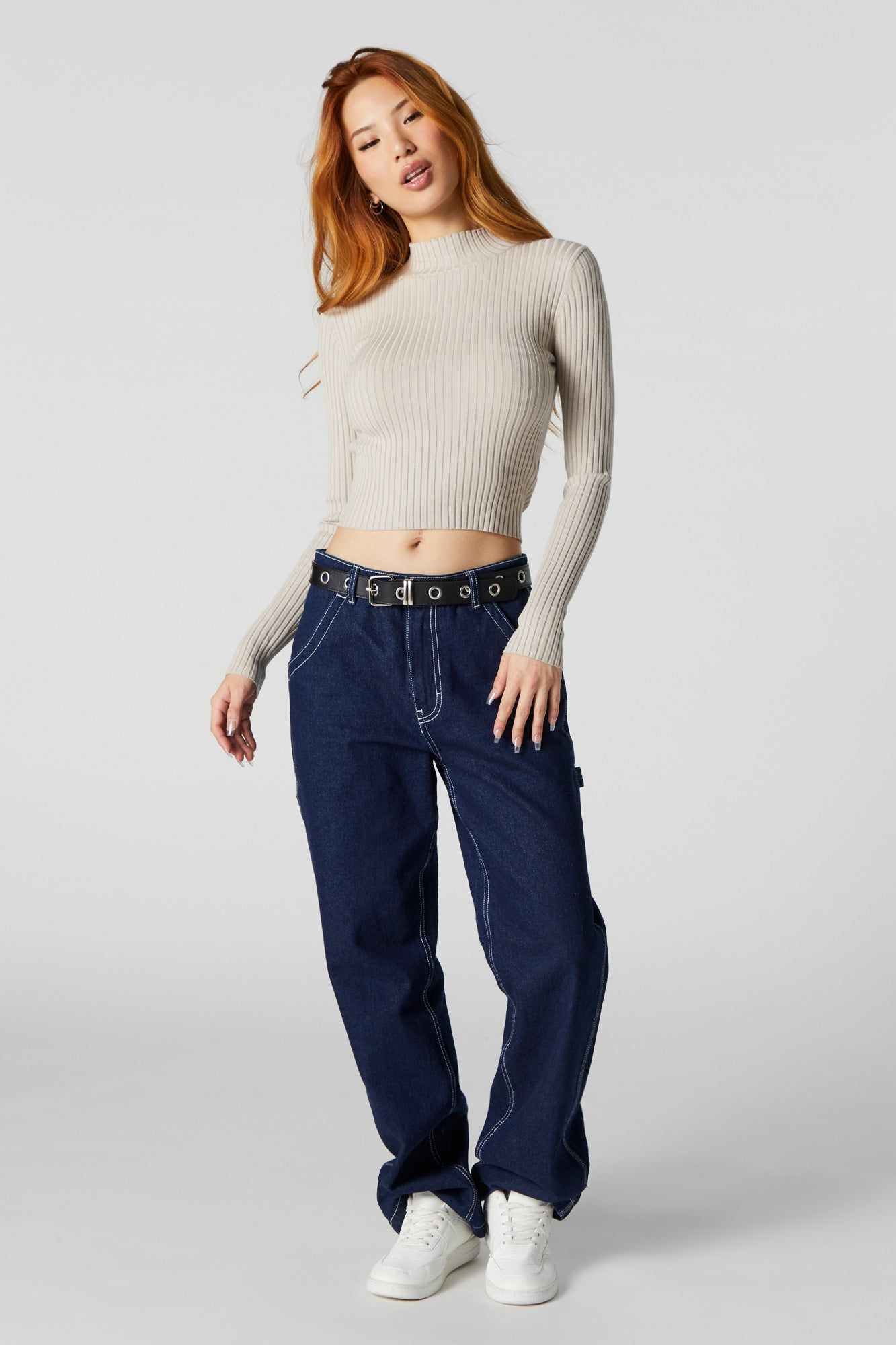 Chandail en tricot côtelé à col cheminée sold by Urban Planet product image thumbnail 3