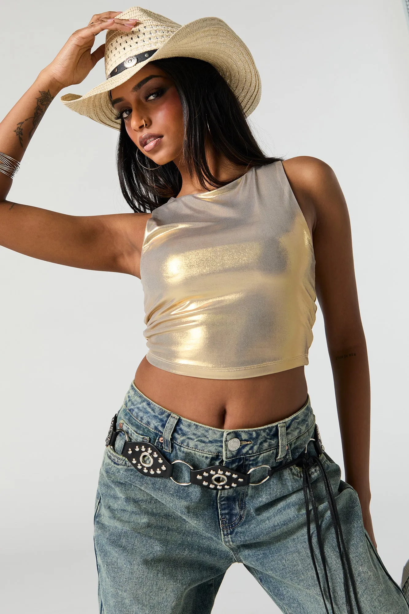 Contour High Neck Tank sold by Urban Planet product image thumbnail 4