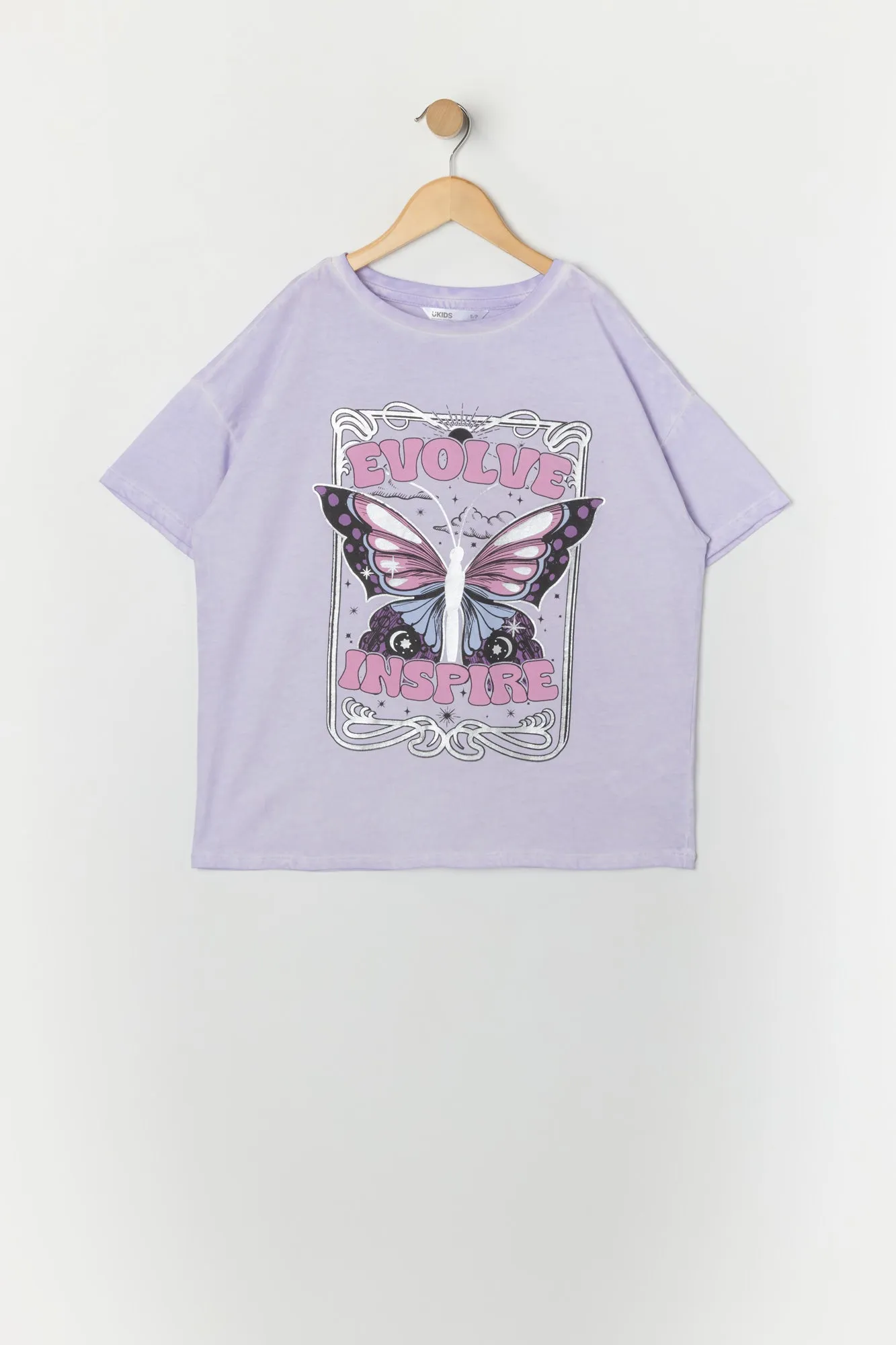 Girls Evolve Inspire Graphic Washed Oversized T-Shirt sold by Urban Planet